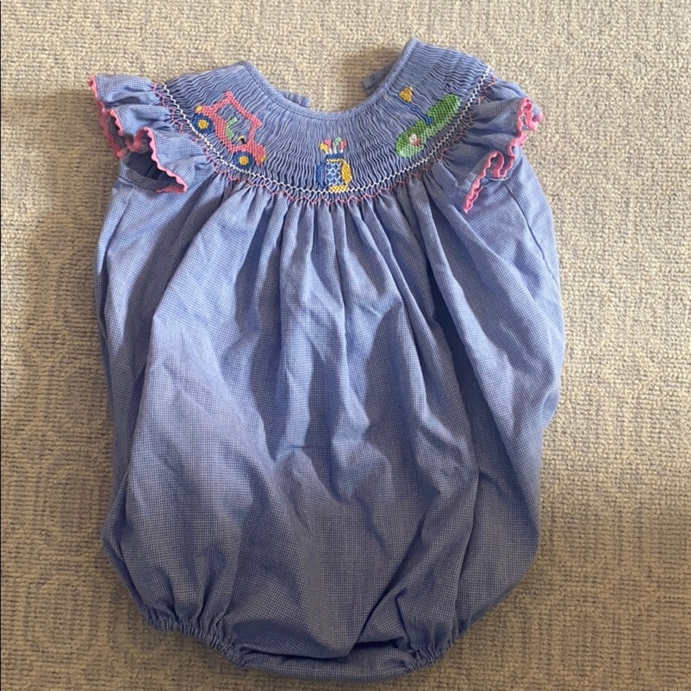 Smocked girls golf bubble